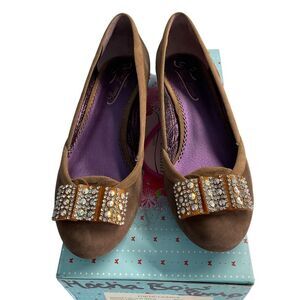 Poetic License Going for the Gold Ranch Mink Bow Pump Size 37 EUR 6.5 US